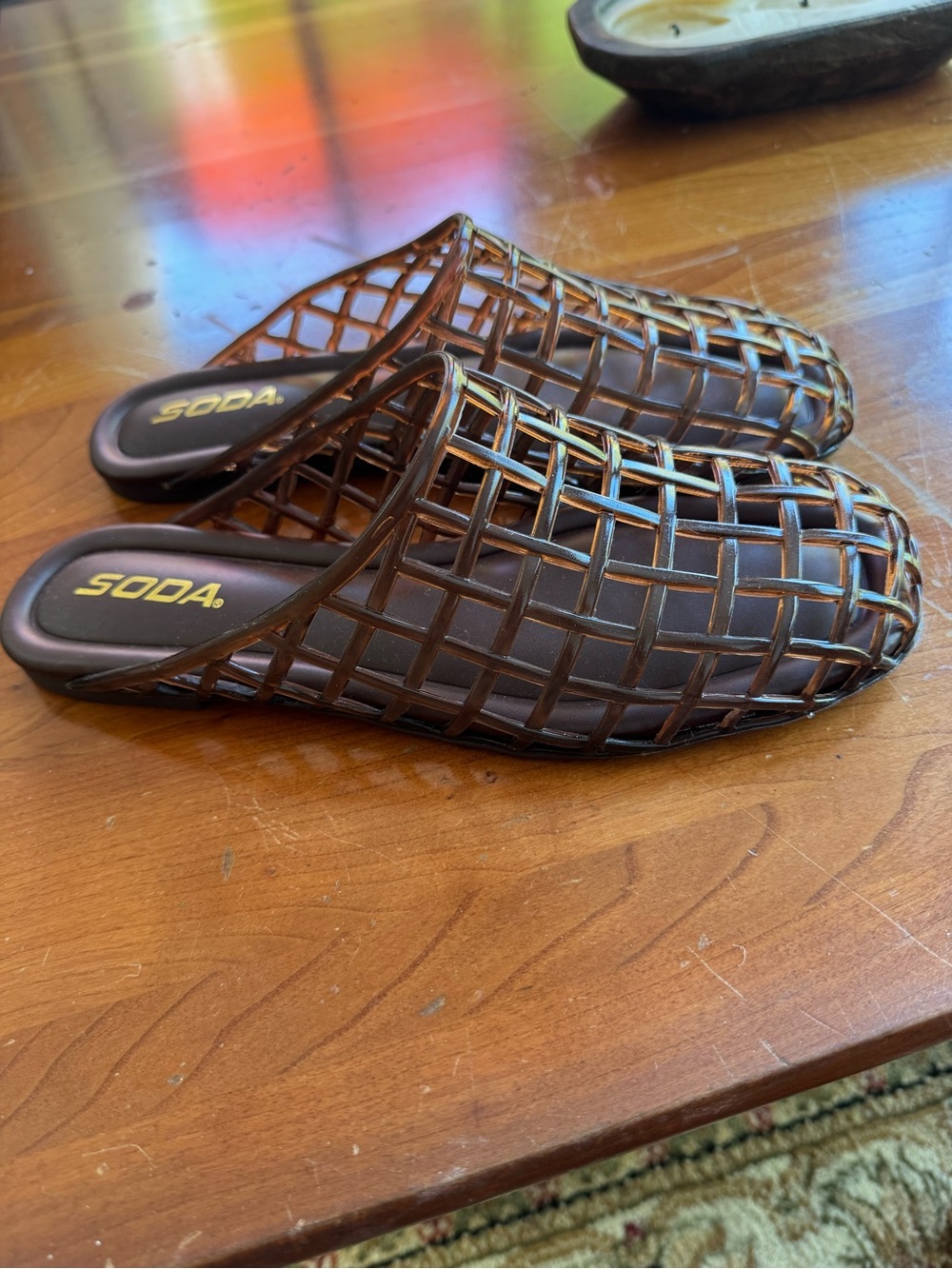 SODA Brown Woven Slip-On Men's Mules